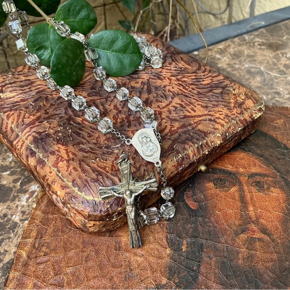 Exceptionally Beauteous! Vintage Catamore 925 Quartz Crystal Rosary 56.7g 30” - Picture 1 of 12